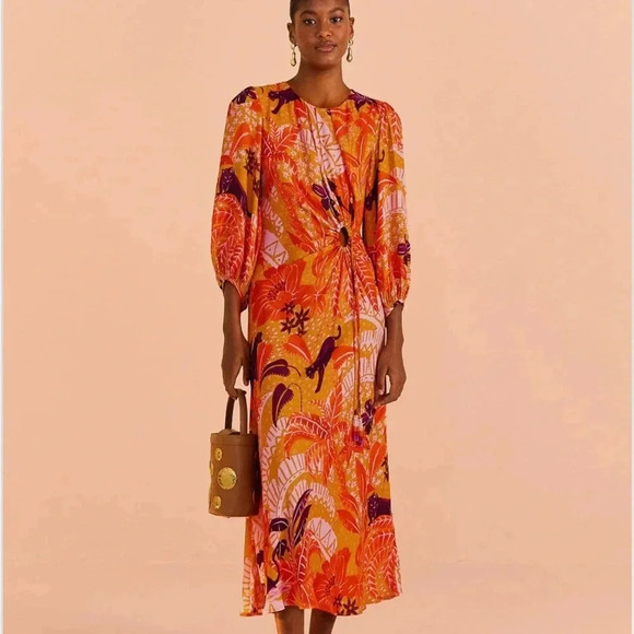 farm rio jungle panther green midi dress Jungle Panther Midi Dress